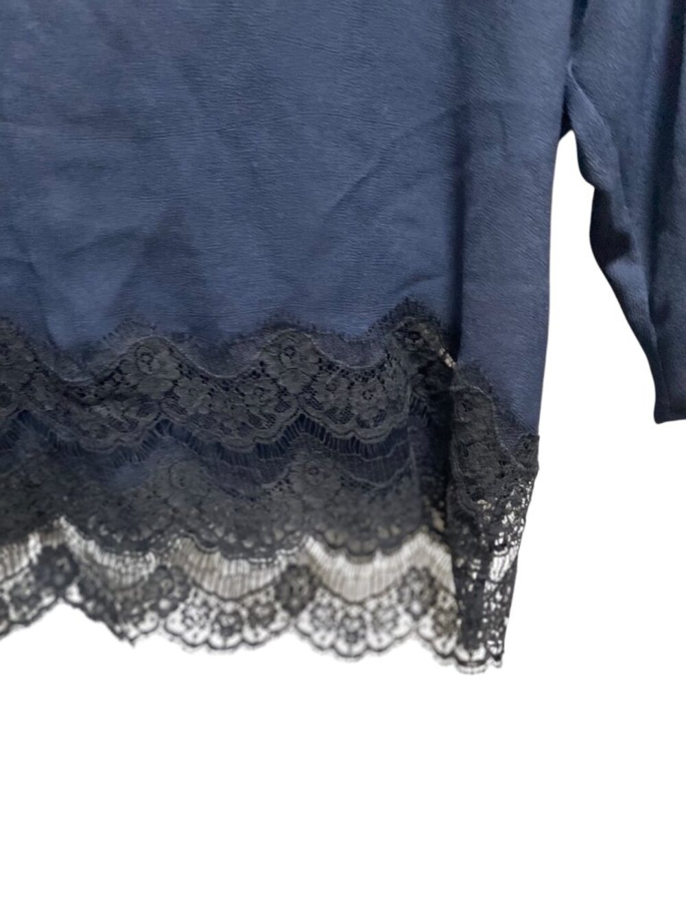 Sandro Paris Navy Blue Blouse Romantic - Picture 11 of 14